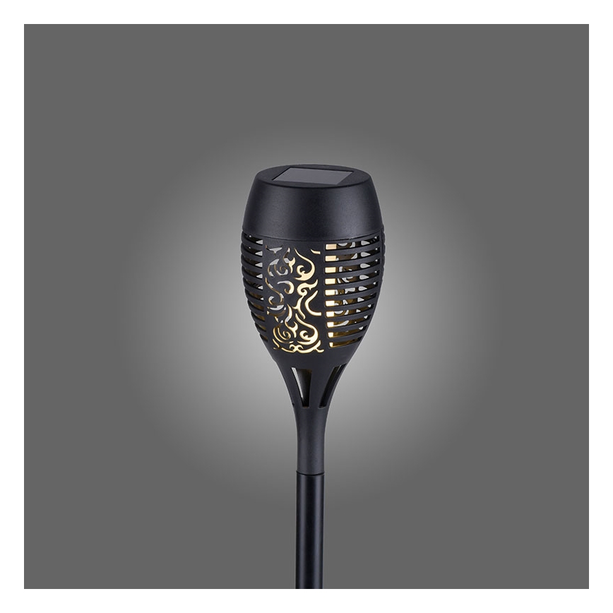 JUST LIGHT. 19106-18-3 - ΣΕΤ 3x Ηλιακό φωτιστικό LED FACKEL LED/0,24W/1,2V 200 mAh IP44 μαύρο