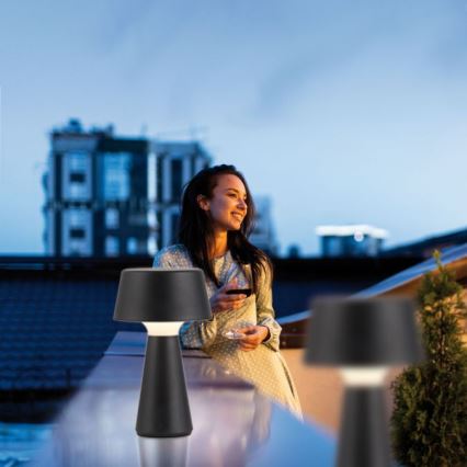 JUST LIGHT. 19260-18 - LED Dimming αφής Εξωτερικού χώρου φωτιστικό ABERA LED/3W/3,7V 2000 mAh USB IP54 μαύρο
