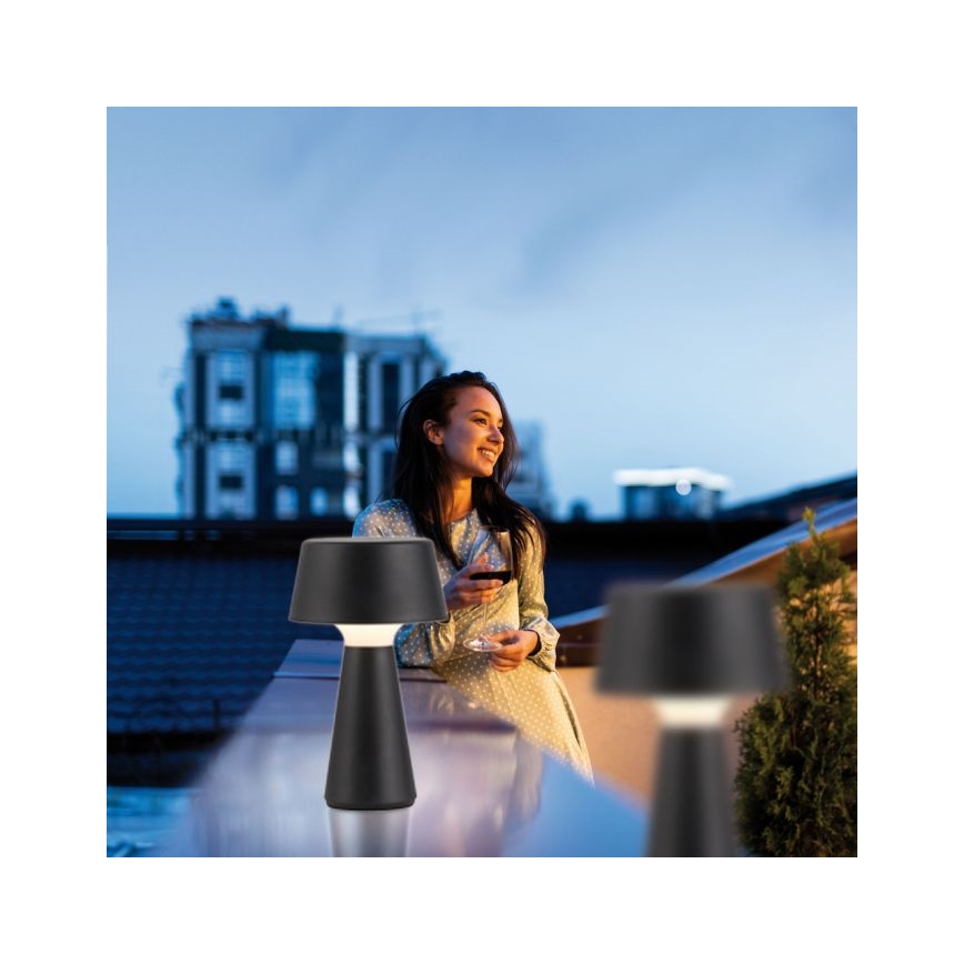 JUST LIGHT. 19260-18 - LED Dimming αφής Εξωτερικού χώρου φωτιστικό ABERA LED/3W/3,7V 2000 mAh USB IP54 μαύρο