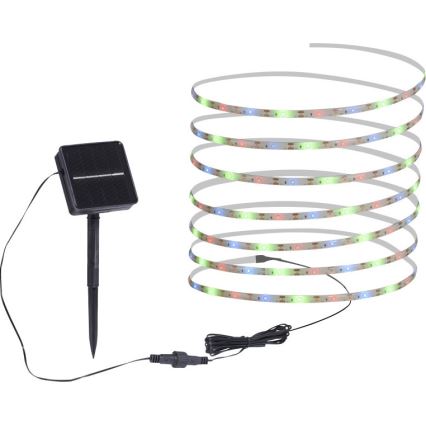 JUST LIGHT. 19971-18 - RGB LED ηλιακή ταινία TEANIA LED/3,7V 5 m 1200 mAh IP44 μαύρη