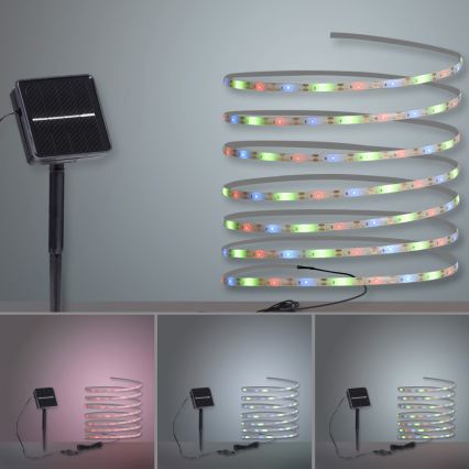 JUST LIGHT. 19971-18 - RGB LED ηλιακή ταινία TEANIA LED/3,7V 5 m 1200 mAh IP44 μαύρη