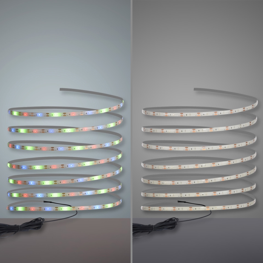 JUST LIGHT. 19971-18 - RGB LED ηλιακή ταινία TEANIA LED/3,7V 5 m 1200 mAh IP44 μαύρη