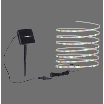 JUST LIGHT. 19971-18 - RGB LED ηλιακή ταινία TEANIA LED/3,7V 5 m 1200 mAh IP44 μαύρη