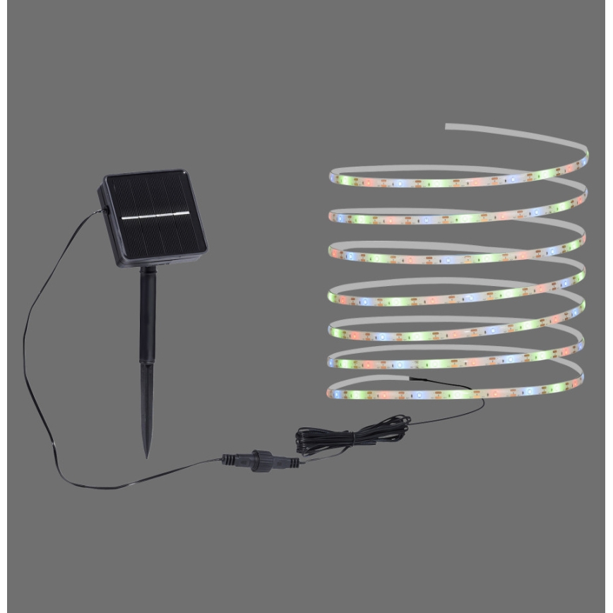 JUST LIGHT. 19971-18 - RGB LED ηλιακή ταινία TEANIA LED/3,7V 5 m 1200 mAh IP44 μαύρη