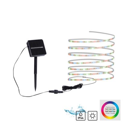 JUST LIGHT. 19971-18 - RGB LED ηλιακή ταινία TEANIA LED/3,7V 5 m 1200 mAh IP44 μαύρη