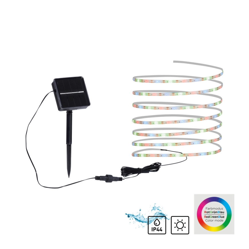 JUST LIGHT. 19971-18 - RGB LED ηλιακή ταινία TEANIA LED/3,7V 5 m 1200 mAh IP44 μαύρη