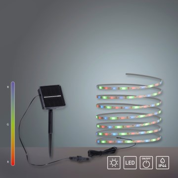 JUST LIGHT. 19971-18 - RGB LED ηλιακή ταινία TEANIA LED/3,7V 5 m 1200 mAh IP44 μαύρη