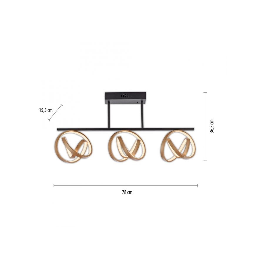 JUST LIGHT. 6245-18 - Πλαφονιέρα οροφής ντιμαριζόμενη LED LOOP 3xLED/11W/230V 2700-5000K + τηλεχειριστήριο