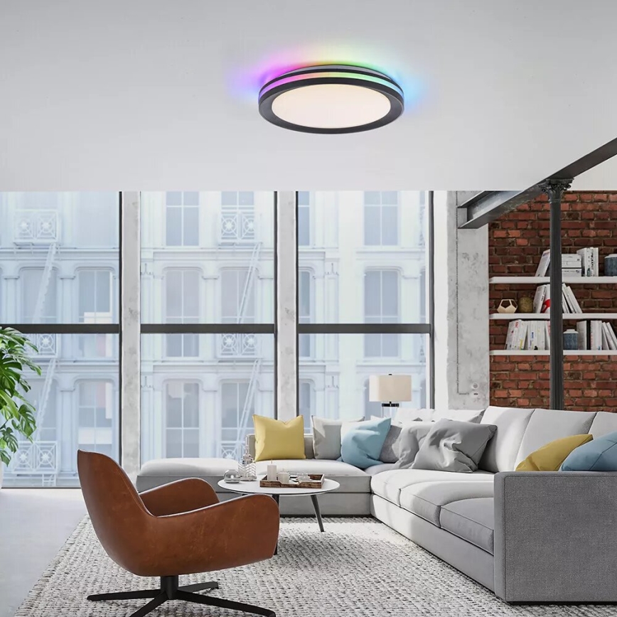JUST LIGHT. 7509018 - Ρυθμιζόμενο φωτιστικό οροφής LED RGBW GANGES LED/24W/230V 2700-5000K με τηλεχειριστήριο
