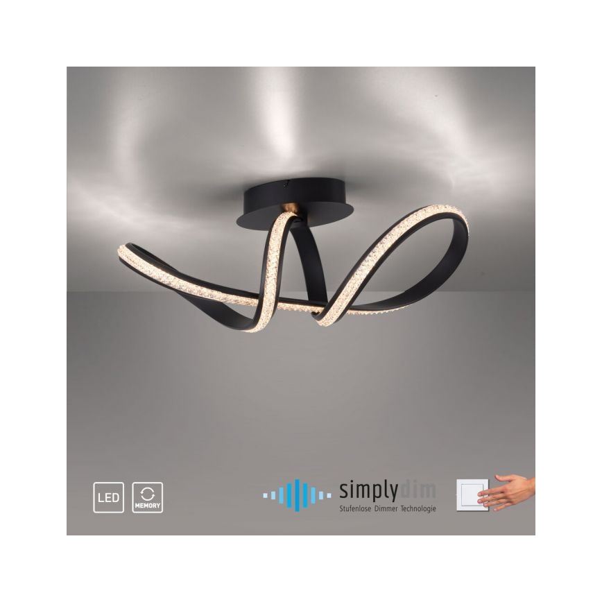 JUST LIGHT. 8475-18 - Πλαφονιέρα οροφής ντιμαριζόμενη LED BRILLA LED/29W/230V μαύρο