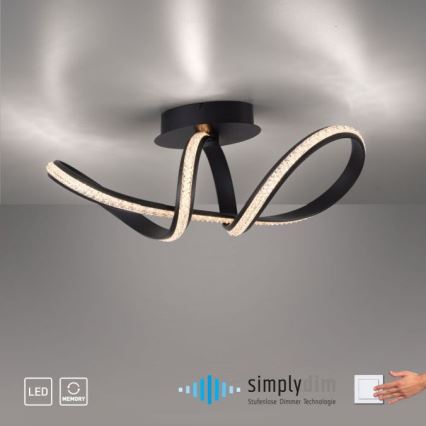 JUST LIGHT. 8475-18 - Πλαφονιέρα οροφής ντιμαριζόμενη LED BRILLA LED/29W/230V μαύρο