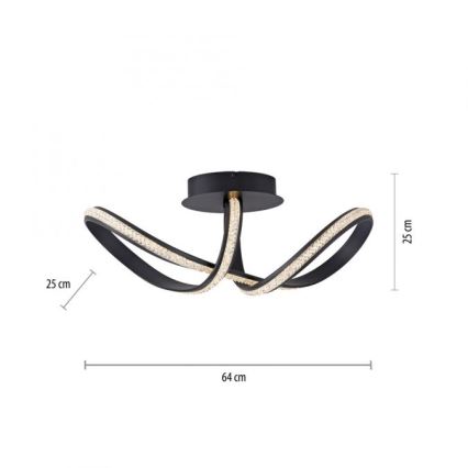 JUST LIGHT. 8475-18 - Πλαφονιέρα οροφής ντιμαριζόμενη LED BRILLA LED/29W/230V μαύρο