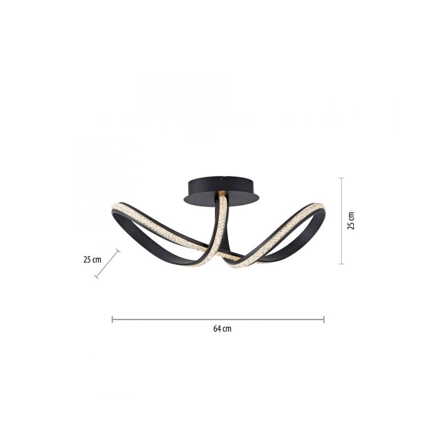 JUST LIGHT. 8475-18 - Πλαφονιέρα οροφής ντιμαριζόμενη LED BRILLA LED/29W/230V μαύρο