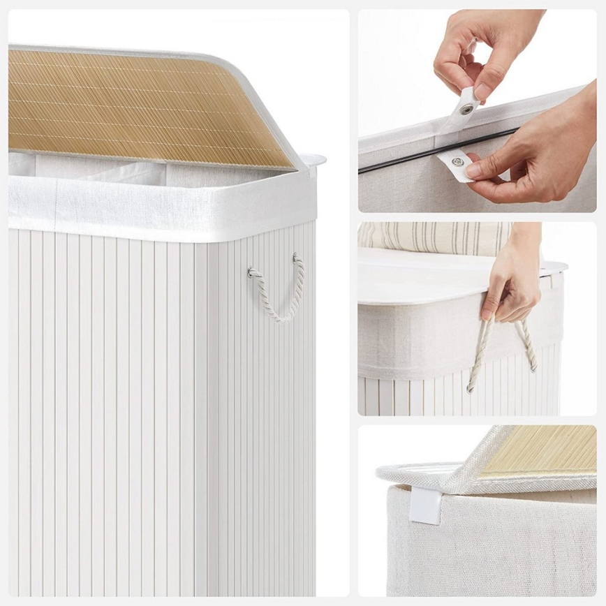 Καλάθι ρούχων GUS, λευκό