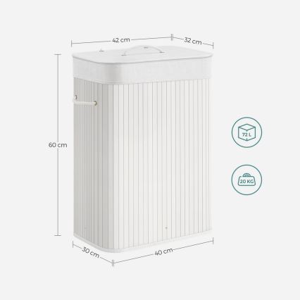 Καλάθι ρούχων GUS λευκό