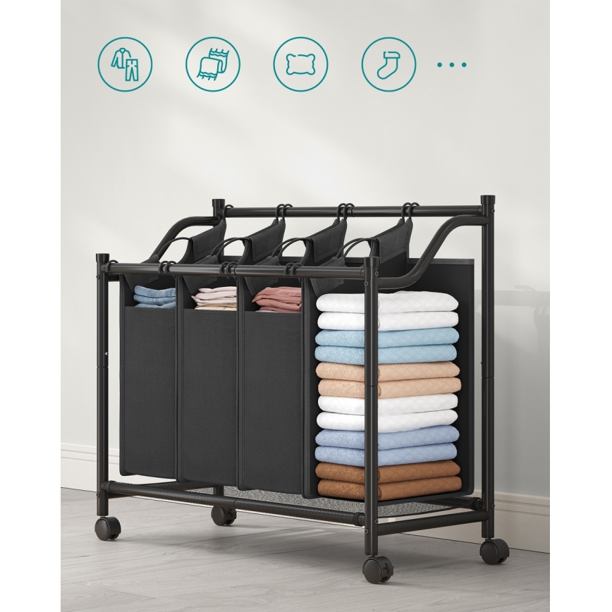 Καλάθι ρούχων LINA μαύρο