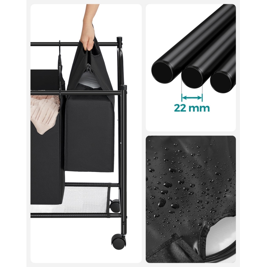 Καλάθι ρούχων LINA μαύρο