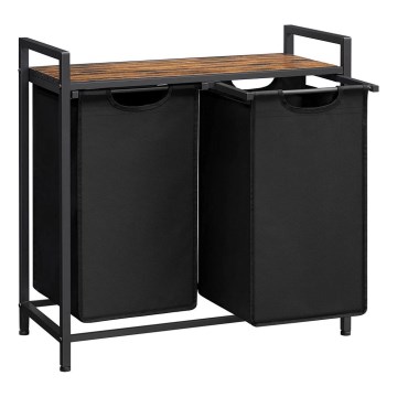 Καλάθι ρούχων REX 73x72x33 cm καφέ/μαύρο