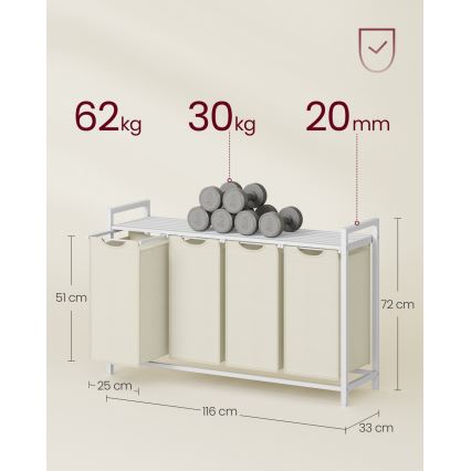 Καλάθι ρούχων REX λευκό