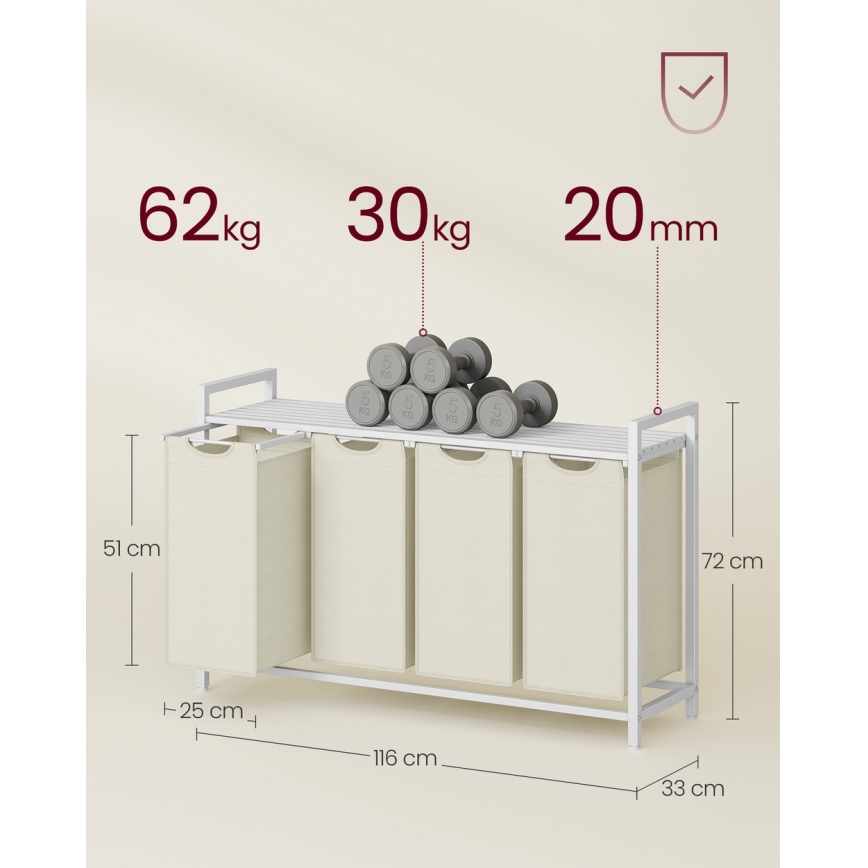 Καλάθι ρούχων REX λευκό