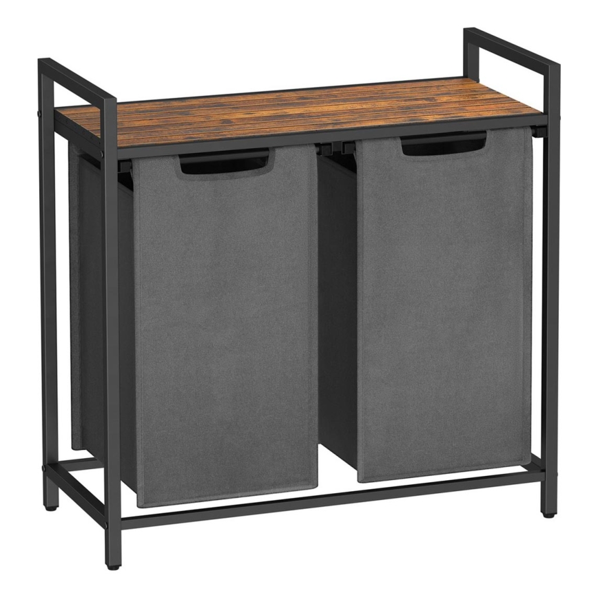 Καλάθι ρούχων REX καφέ/γκρι