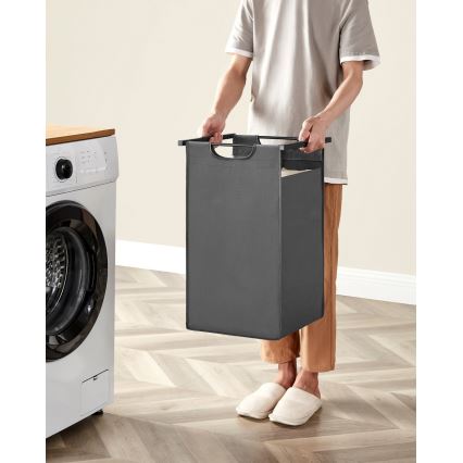 Καλάθι ρούχων REX καφέ/γκρι