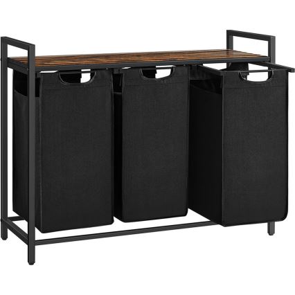 Καλάθι ρούχων REX καφέ/μαύρο