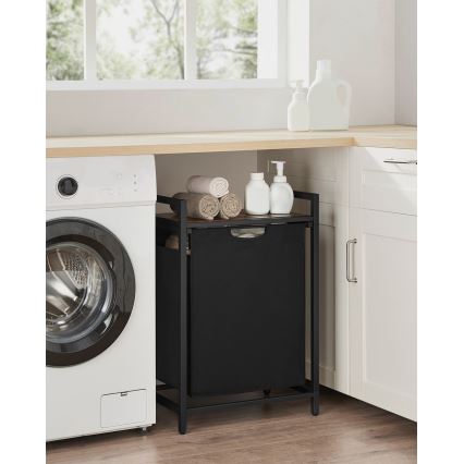 Καλάθι ρούχων REX καφέ/μαύρο