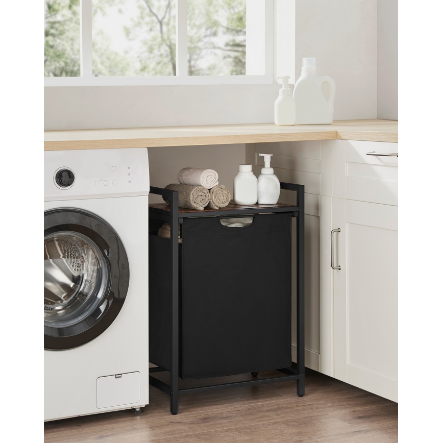 Καλάθι ρούχων REX καφέ/μαύρο