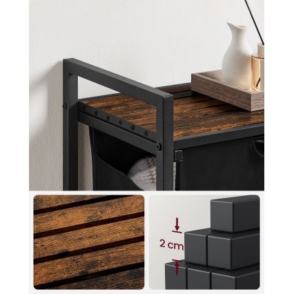 Καλάθι ρούχων REX καφέ/μαύρο