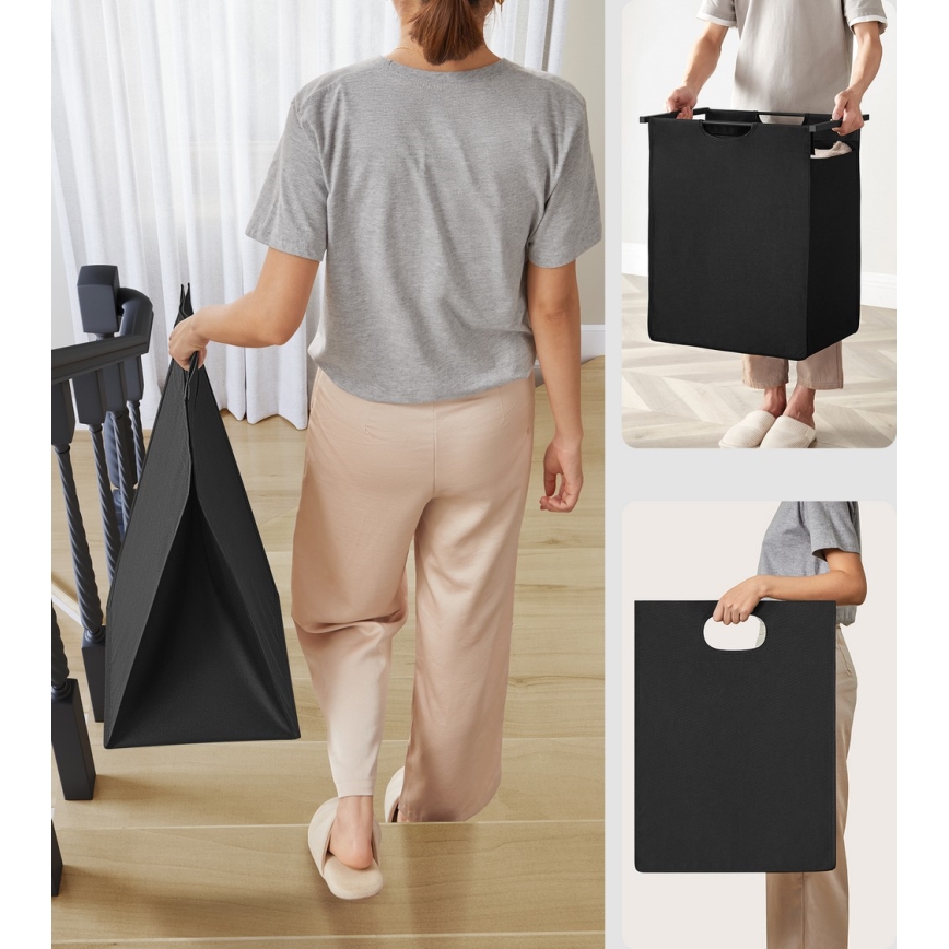 Καλάθι ρούχων REX καφέ/μαύρο