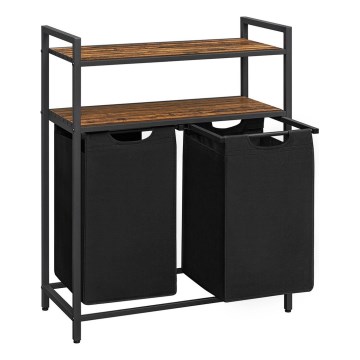 Καλάθι ρούχων REX καφέ/μαύρο