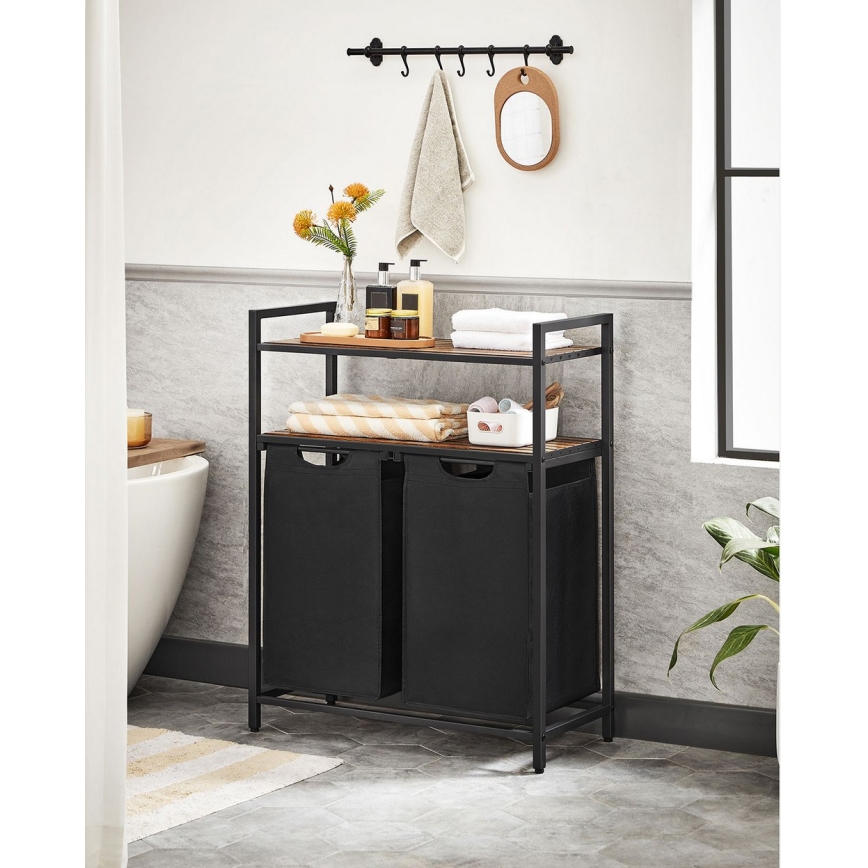 Καλάθι ρούχων REX καφέ/μαύρο