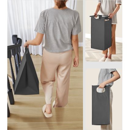 Καλάθι ρούχων REX μαύρο/γκρι