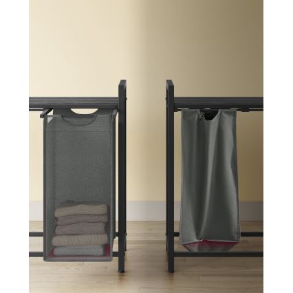 Καλάθι ρούχων REX μαύρο/γκρίζο