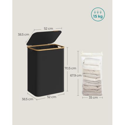 Καλάθι ρούχων TATE μαύρο