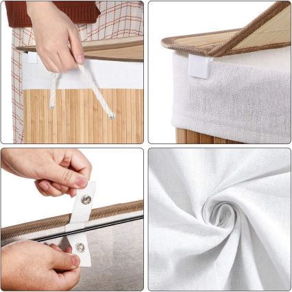 Καλάθι για ρούχα GUS, καφέ