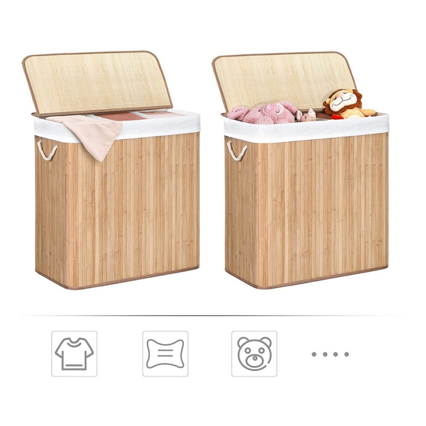 Καλάθι για ρούχα GUS, καφέ