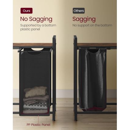 Καλάθι για ρούχα REX καφέ/μαύρο