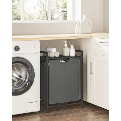 Καλάθι για ρούχα REX σε μαύρο/γκρι