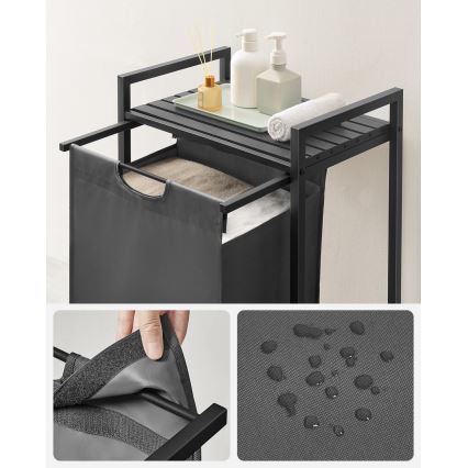 Καλάθι για ρούχα REX σε μαύρο/γκρι