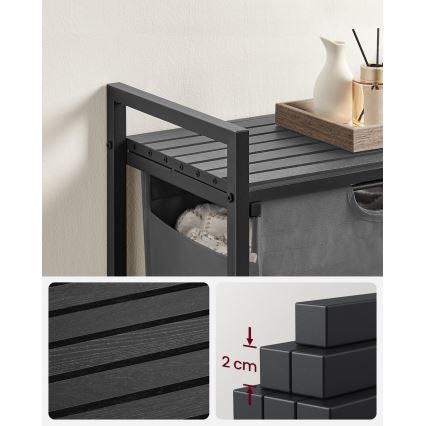 Καλάθι για ρούχα REX σε μαύρο/γκρι