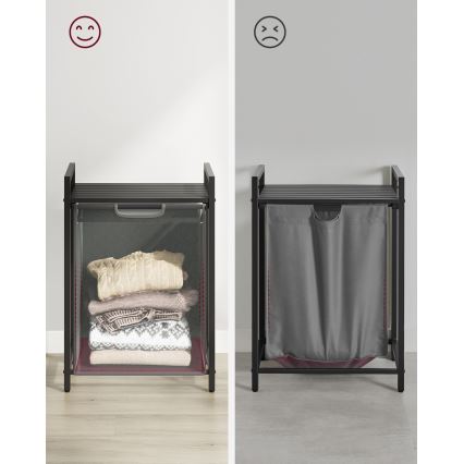 Καλάθι για ρούχα REX σε μαύρο/γκρι