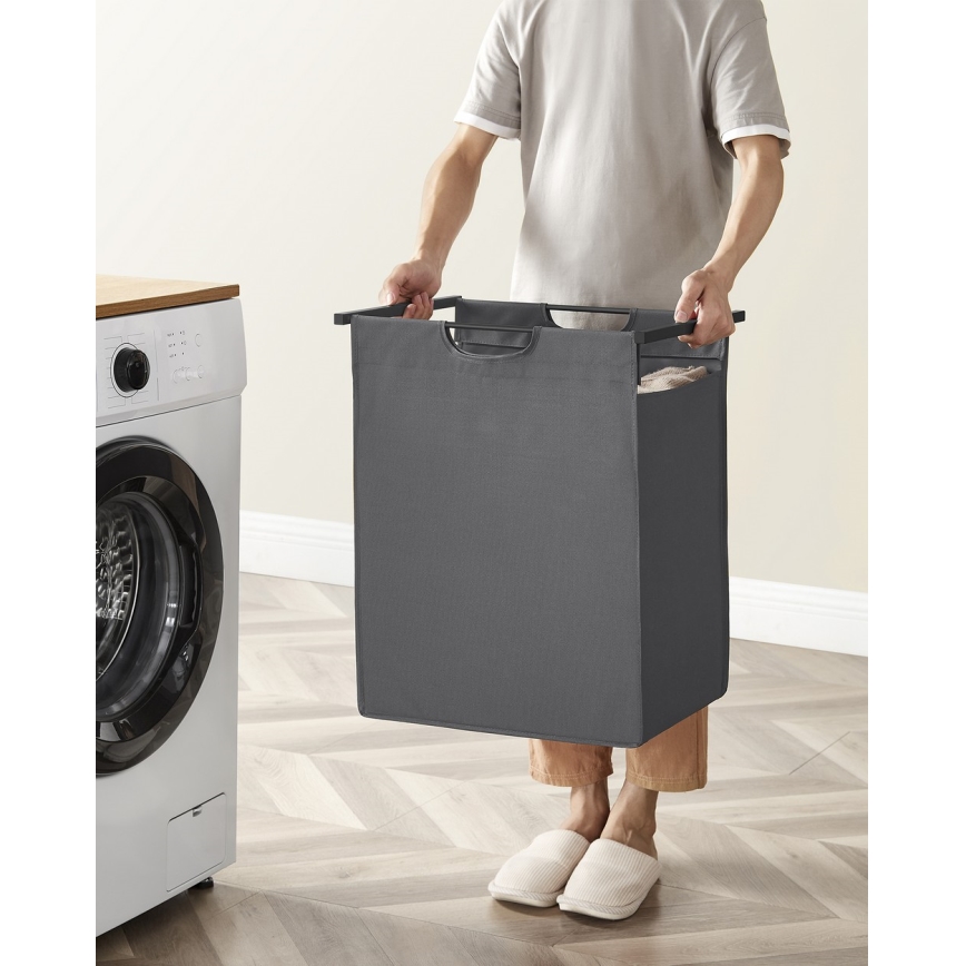 Καλάθι για ρούχα REX σε μαύρο/γκρι