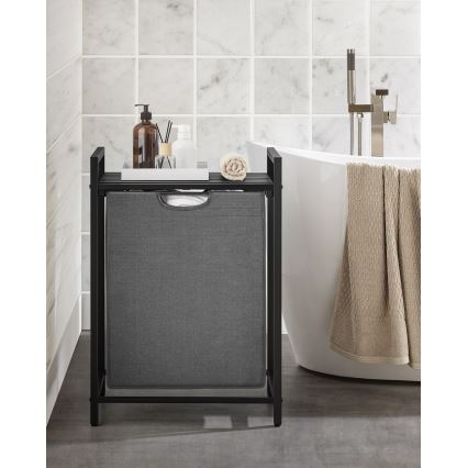 Καλάθι για ρούχα REX σε μαύρο/γκρι