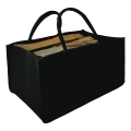 Καλάθι/Ξυλιέρα από τσόχα με χειρολαβές 27x50 cm μαύρο