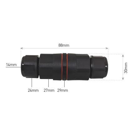 Καλωδιακός σύνδεσμος CWF 250V/16A IP68 3x2,5 mm²