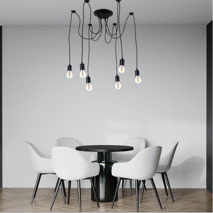 Καλώδιο τροφοδοσίας 6xE27/60W/230V spider μαύρο