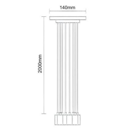 Καλώδιο τροφοδοσίας 6xE27/60W/230V spider μαύρο
