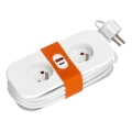 Καλώδιο επέκτασης 2πρίζες + 2xUSB 1,4 μ. λευκό